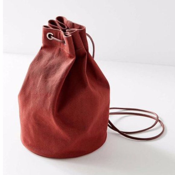 Urban Outfitters Handbags - UO Rust Red Canvas Drawstring Backpack 90s Boho